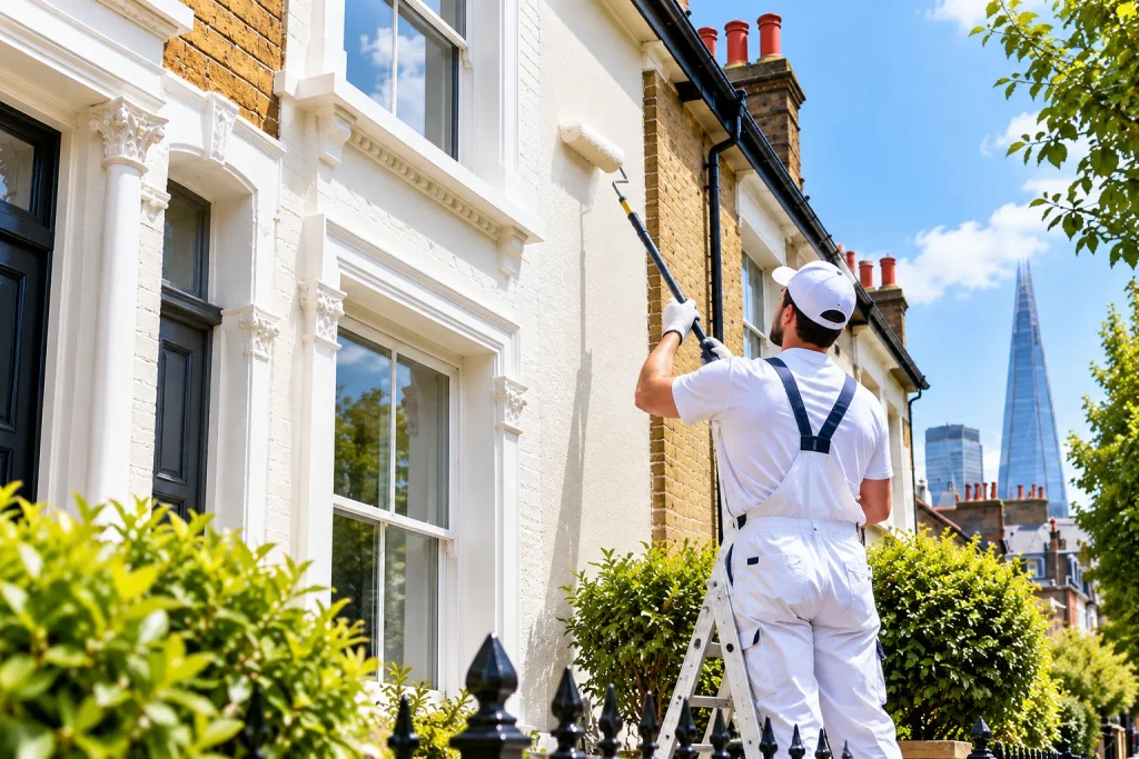 Professional exterior painting of a London home