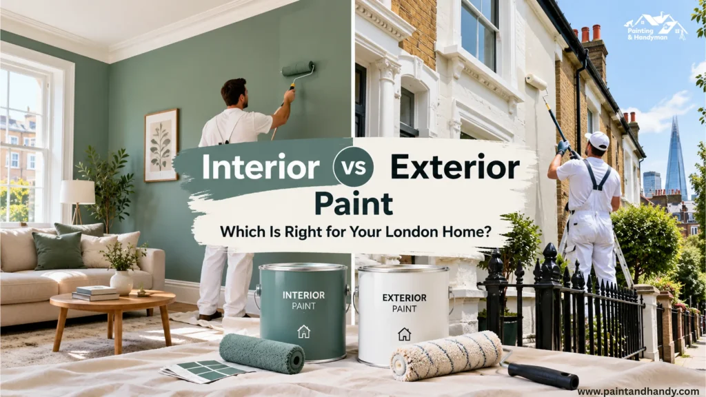 Interior vs exterior paint comparison for a London home